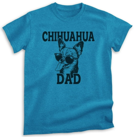 Chihuahua Dad T-shirt, Unisex Men's Shirt, Chihuahua Owner, Best Dog Dad Gift, Heather Blue, Large