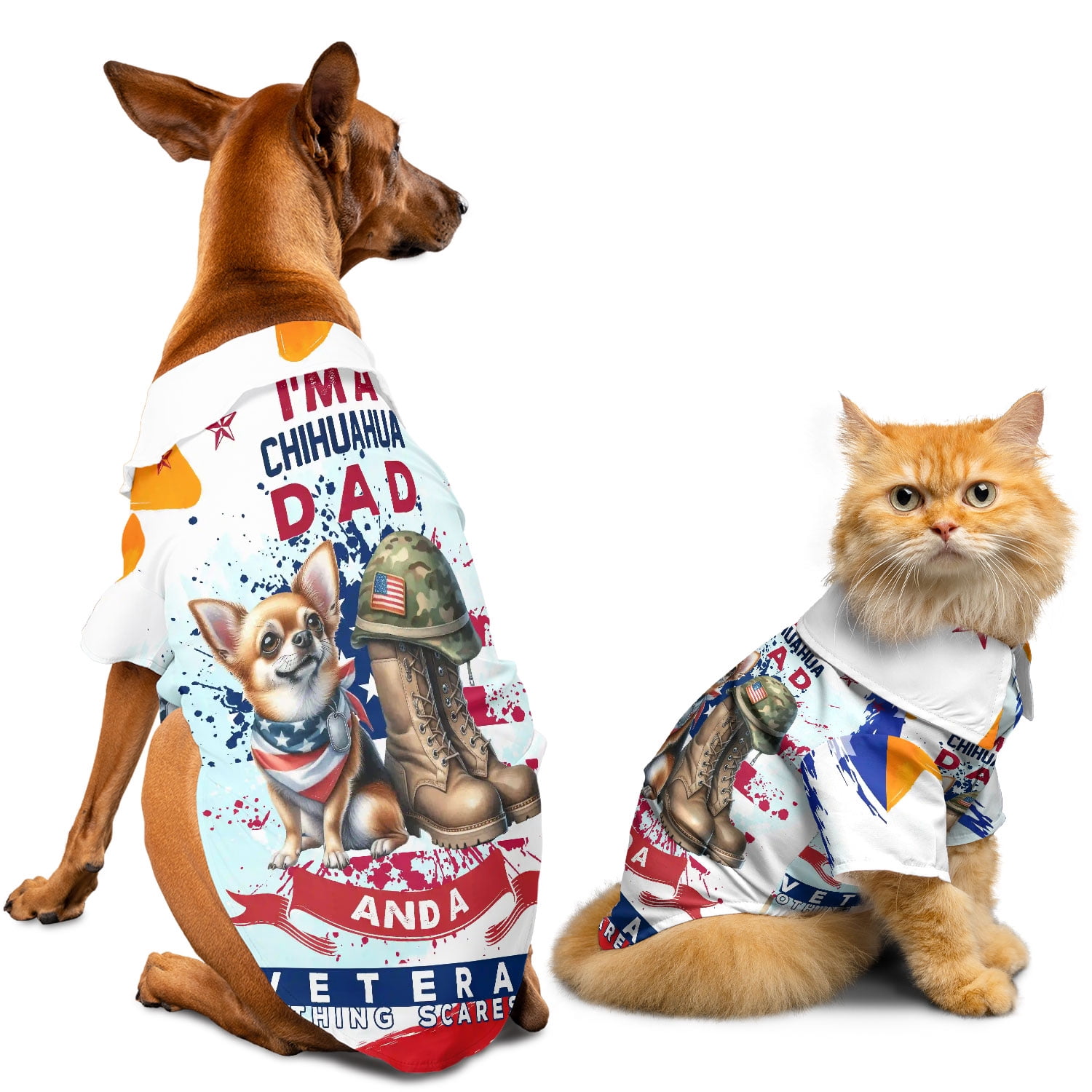 I Love My Dad Hawaiian Faux Button Up Dog Shirt With Sleeves