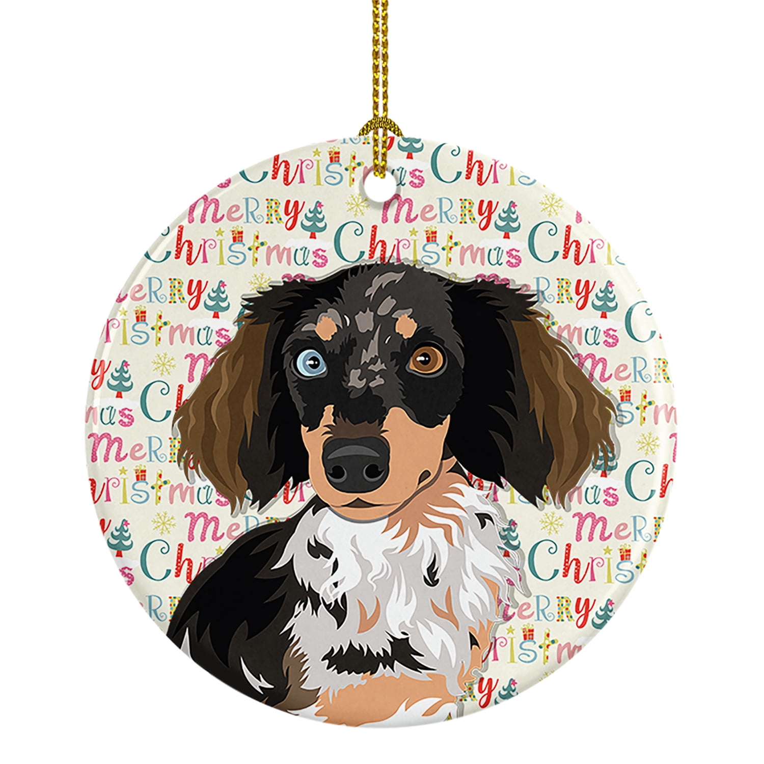 Chihuahua Dapple #1 Christmas Ceramic Ornament 2.8 in x 2.8 in
