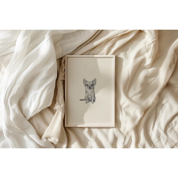 Chihuahua Dog Art Poster: Pet Portrait Drawing, Unframed Poster Size 24x36