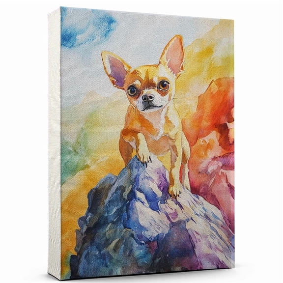 Chihuahua Dog Canvas Climbing Canvas Funny Chihuahua Dog Canvas Artwork, Funny Dog Wall Art for Climbing Room or Pet Shop