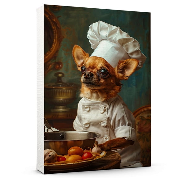 Chihuahua Dog Canvas Wall Art, Chihuahua Dog Poster Print Kitchen Wall Art, Kitchen Animal Pictures Wall Decor For Dining Room