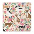 thumbnail image 1 of Chihuahua Dog and Flower Square Fitted Tablecloth with Elastic Edge,Square Table Cover,Washable Elastic Table Cover for Home Kitchen Party Decor 34"x34", 1 of 6