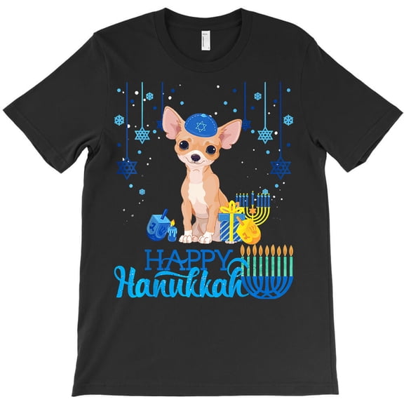 Chihuahua Dog Hanukkah Chanukah Menorah Christmas Themed Holiday Graphic - Unique Gift Tee G34048 Unisex T-Shirt, Up to Size 5XL