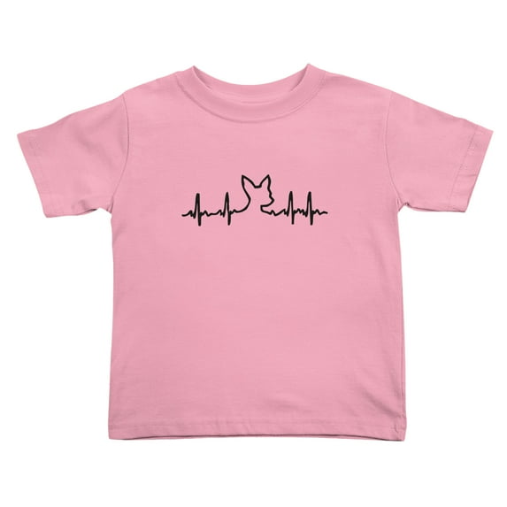 Chihuahua Dog Heartbeat Cute Toddler Tshirts for Boys Girls (Pink, 2T)