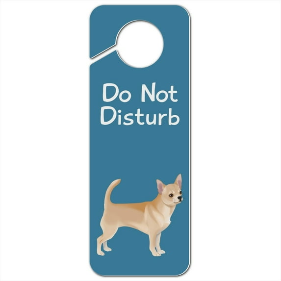Chihuahua Dog Pet Drawing Plastic Door Knob Hanger Sign