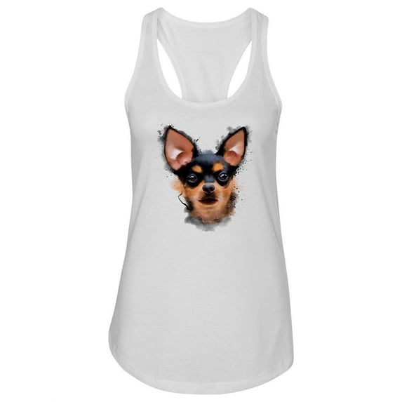 Chihuahua Dog Portrait Racerback Tank Women -Image by Shutterstock, Female x-Small