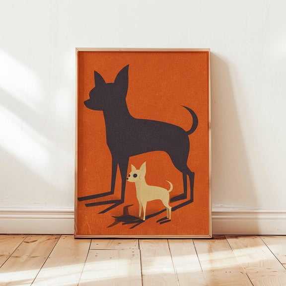 Chihuahua Dog Stylish Pet Wall Art Print, Artistic Nature Inspired Theme For Office And Gallery Wall Decor