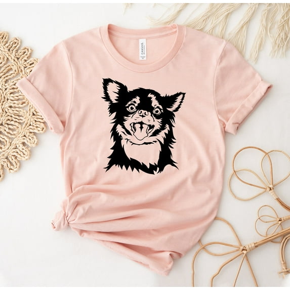 Chihuahua Dog T-shirt Lovers Shirt Mama Top Owner Gift Women's Mother's Day Peace Love Animal Tee Tiny Smallest Breed