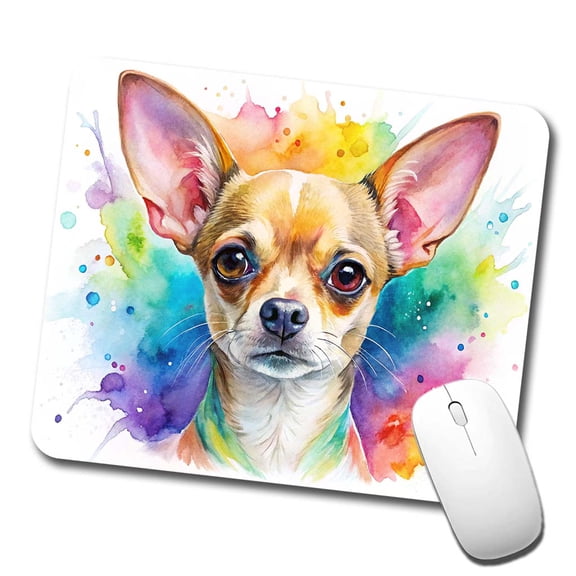 Chihuahua Dog Watercolor Style Mouse Pad Low Profile Gaming Mat