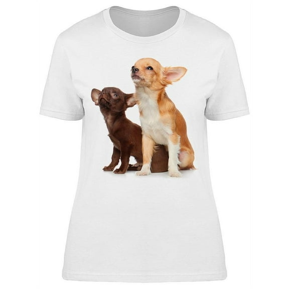 Chihuahua Dogs Looking Up T-Shirt Women -Image by Shutterstock, Female x-Large