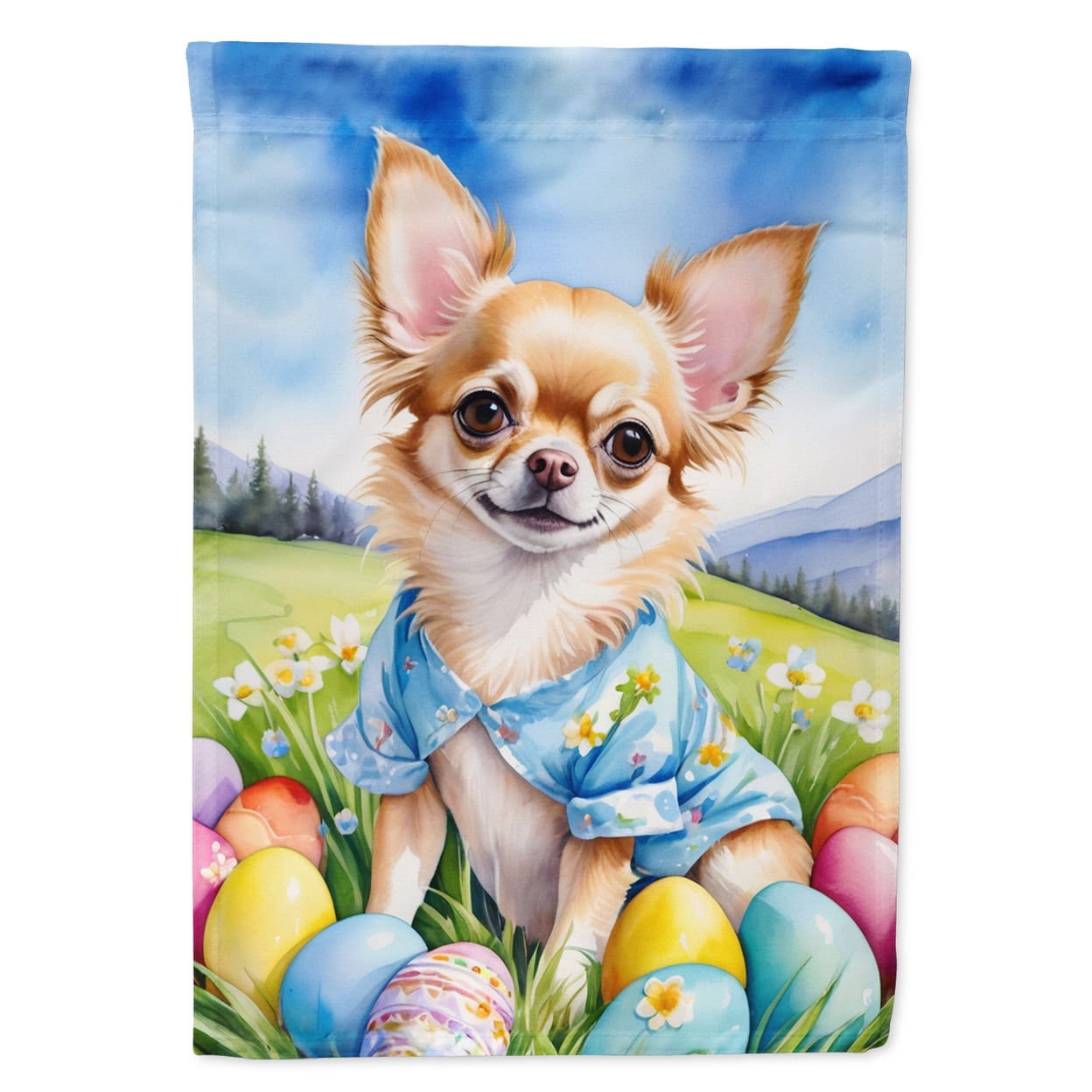 Chihuahua Easter Egg Hunt Garden Flag 11.25 in x 15.5 in