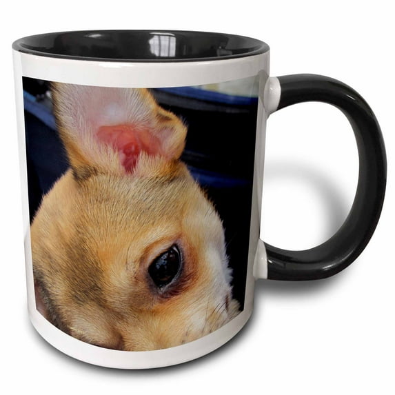 3drose, Chihuahua Eye, 11oz Two-tone Black Mug