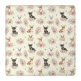 thumbnail image 1 of Chihuahua and Floral Yellow Pattern Square Fitted Tablecloth with Elastic Edge, Washable Table Cover for Home Kitchen Party and Daily Decor 36in(91cm), 1 of 5