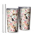 thumbnail image 1 of Chihuahua and Flower 10oz Tumblers Stainless Steel Tumbler with Lid and Straw,Vacuum Insulated Double Wall Travel Tumbler Cups with Cleaning Brush for Coffee, Tea, 1 of 4