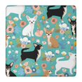 thumbnail image 1 of Chihuahua and Flower Florals Square Fitted Tablecloth with Elastic Edge,Square Table Cover,Washable Elastic Table Cover for Home Kitchen Party Decor 36"x36", 1 of 6