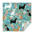 thumbnail image 1 of Chihuahua and Flower Florals Square Tablecloth,Waterproof Square Table Cover,Wipeable Spillproof Washable Table Cover for Home Kitchen Party Decor 42"X42"(107x107cm), 1 of 6