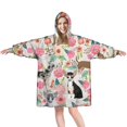 thumbnail image 1 of Chihuahua and Flower Florals Wearable Oversized Blanket,Wearable Blanket Hoodie for Adults,Cozy Hooded Blankets with Super Pockets,Super Warm Fuzzy Pullover for Women & Men, 1 of 6