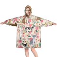 thumbnail image 1 of Chihuahua and Flower Florals Wearable Oversized Blanket,Wearable Blanket Hoodie for Adults,Cozy Hooded Blankets with Super Pockets,Super Warm Fuzzy Pullover for Women & Men, 1 of 6