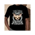 thumbnail image 1 of Chihuahua Graphic T-Shirt, Cotton Blend Crew Neck Tee, Casual Style, Slight Stretch Fabricy "Three Things" Print, for Spring, Summer, Fall, 1 of 9