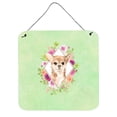 thumbnail image 1 of Chihuahua Green Flowers Wall or Door Hanging Prints, 1 of 1