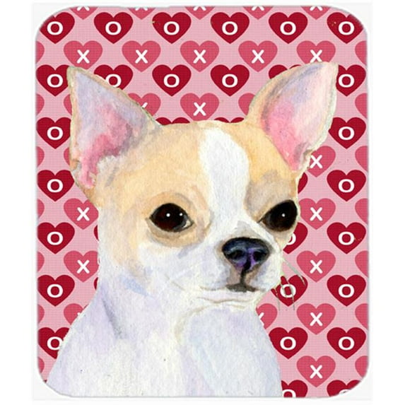 Chihuahua Hearts Love And Valentines Day Portrait Mouse Pad, Hot Pad Or Trivet