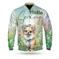 thumbnail image 1 of Chihuahua Hello Spring Time Flower Floral Nature All Over Print 3D Baseball Jacket Dog Lover Gifts Idea Bomber Jacket Softball - 02031, 1 of 6