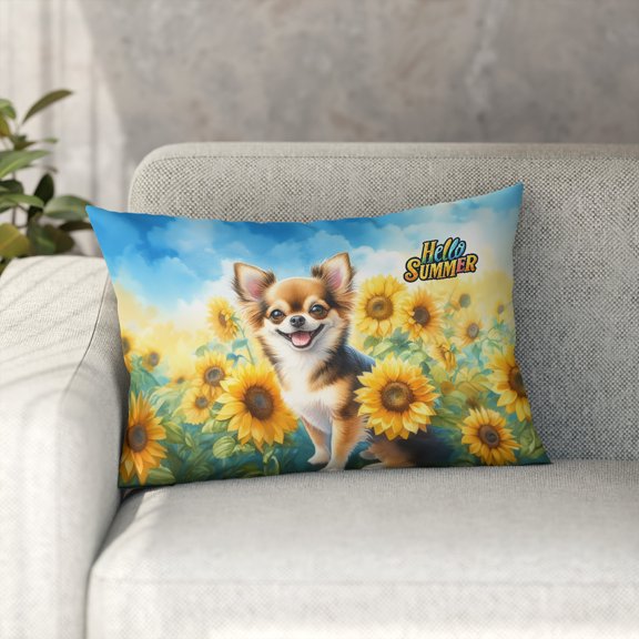 Chihuahua Hello Summer Sunshine Sunflowers Spring Retro Vintage Pillowcase Double Sided Dog Lover Gifts Idea Pillow Case Covers - 00008