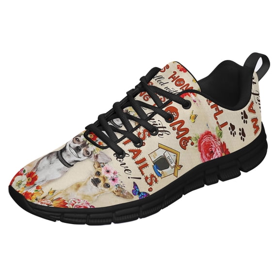 Chihuahua House Running Shoes Sneakers Mesh Black Size 9.5
