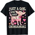 thumbnail image 1 of Chihuahua Just A Girl Who Loves Chihuahuas Dog Flower Floral T-Shirt, 1 of 5