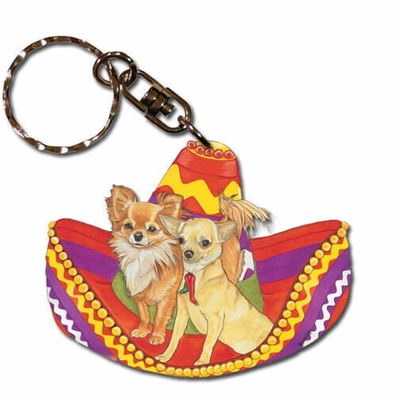 Chihuahua Keychain, Souvenir Key Holder, Dog Charm Tag, Pet Key Rings Craft Ornaments, Wooden Die-Cut