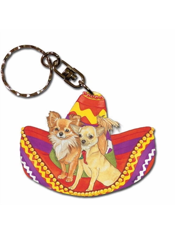 Chihuahua Keychain, Souvenir Key Holder, Dog Charm Tag, Pet Key Rings Craft Ornaments, Wooden Die-Cut