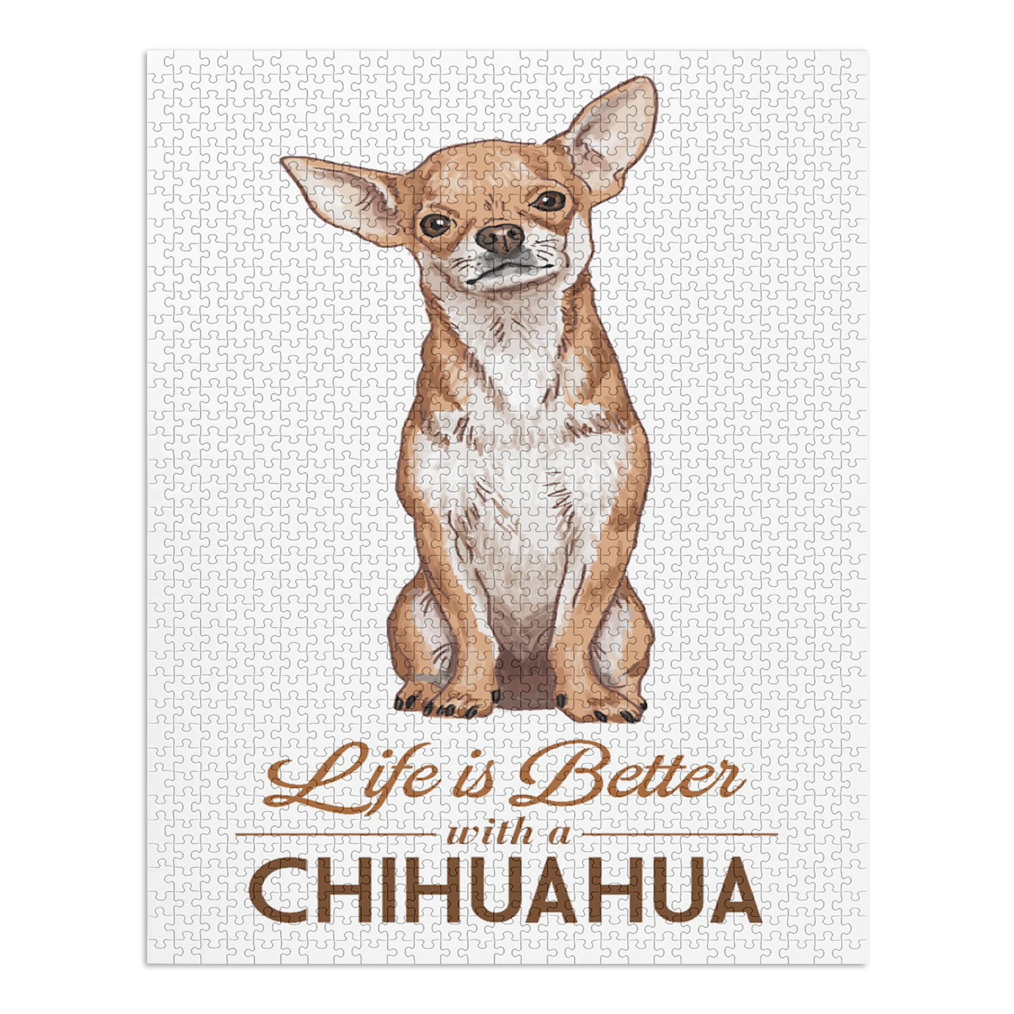 Chihuahua, Life is Better, White Background (1000 Piece Puzzle, Size 19x27,  Challenging Jigsaw Puzzle for Adults and Family, Made in USA)