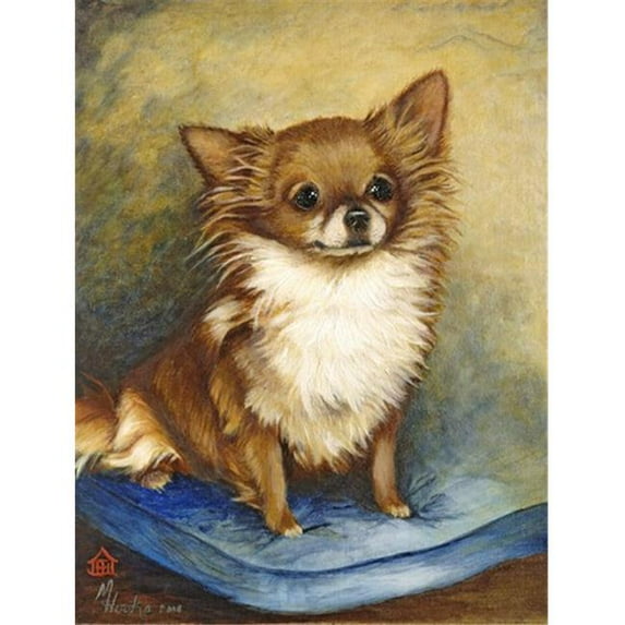 Chihuahua Long Hair Brown Flag Garden Size