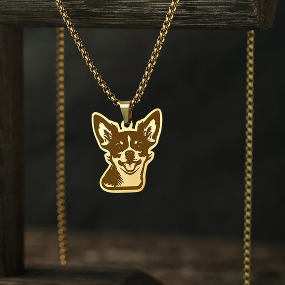 Chihuahua Lovely Animal Dog Necklace For Women Punk Jewelry Handmade Fashion Jewelry Stainless Steel Necklace