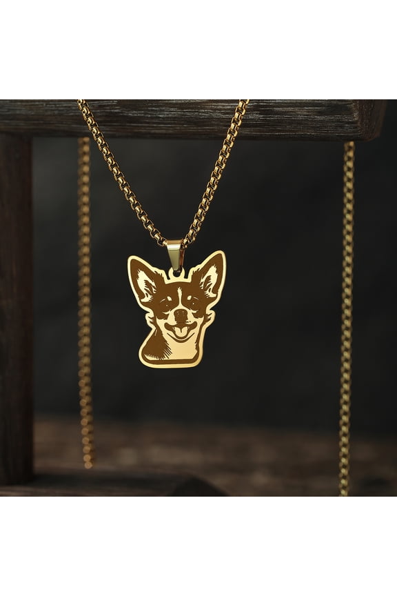 Chihuahua Lovely Animal Dog Necklace For Women Punk Jewelry Handmade Fashion Jewelry Stainless Steel Necklace