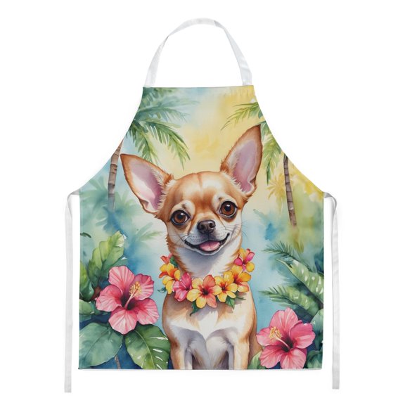 Chihuahua Luau Apron 27 in x 30 in