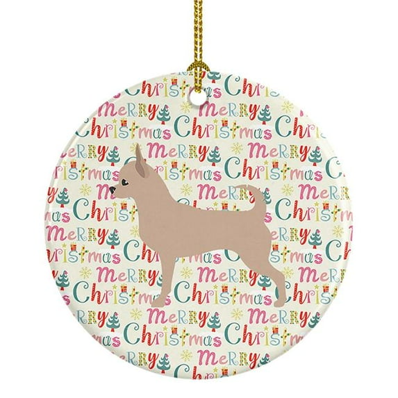 Chihuahua Merry Christmas Ceramic Ornament 2.8 in x 2.8 in