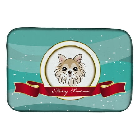 Chihuahua Merry Christmas Dish Drying Mat