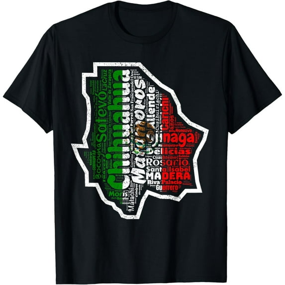 Chihuahua Mexico Mapa Bandera Mexicana State T-Shirt