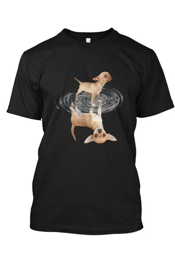Chihuahua Mirror Water Tee T-Shirt Made in the USA Size S to 5XL