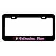 thumbnail image 1 of Chihuahua Mom Dog Lovers Style Metal License Plate Frame Personalized/Car Accessories Car Tag Holder Cover (Black/Light Pink), 1 of 2