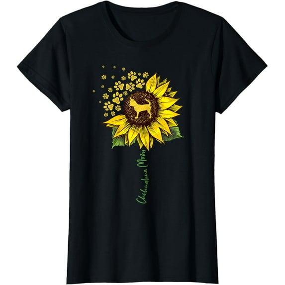 Chihuahua Mom Sunflower Chiwawa Lover Gifts Dog Mom Mama T-Shirt