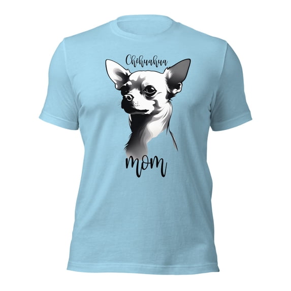 Chihuahua Mom T-Shirt, Cute Dog Lover Gift, Pet Owner Tee (Ocean Blue, 2XL)