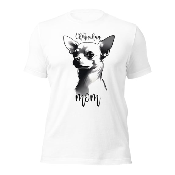 Chihuahua Mom T-Shirt, Cute Dog Lover Gift, Pet Owner Tee (White, 5XL)