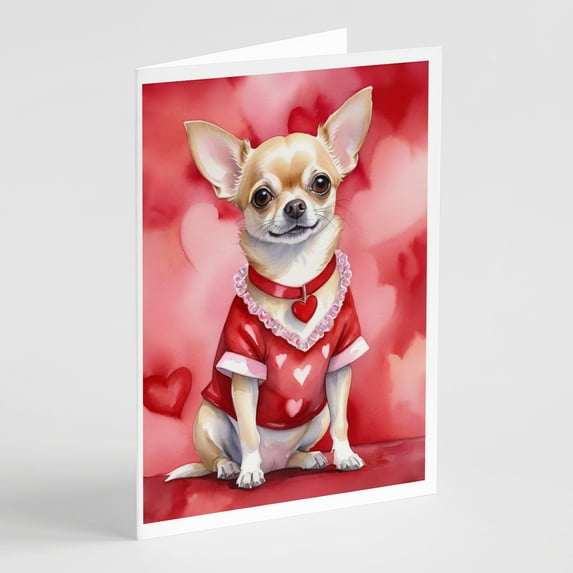 Chihuahua My Valentine Greeting Cards Pack of 8 7 in x 5 in