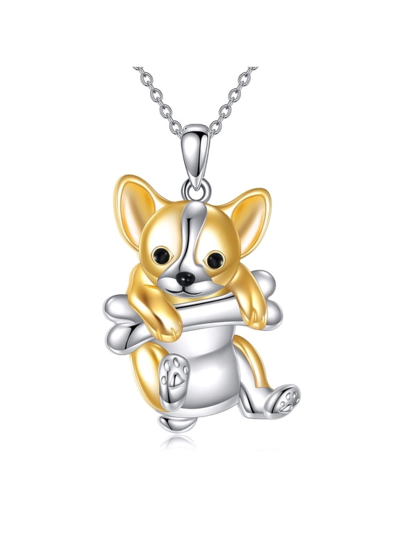 Chihuahua Necklace 925 Sterling Silver Chihuahua Bone Pendant Dog Jewelry Gift for Men Women Dog Lovers