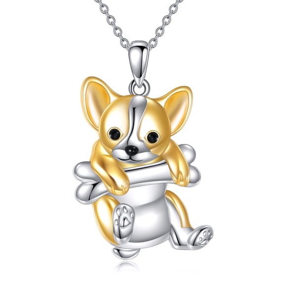 Chihuahua Necklace 925 Sterling Silver Chihuahua Bone Pendant Dog Jewelry Gift for Men Women Dog Lovers