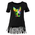 thumbnail image 1 of Chihuahua Neon Black Light Juniors Fringe Top Black X-LG, 1 of 1