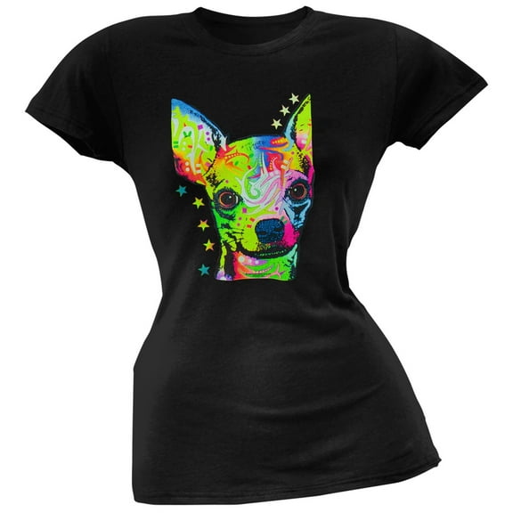 Chihuahua Neon Black Light Juniors T-Shirt - 2X-Large